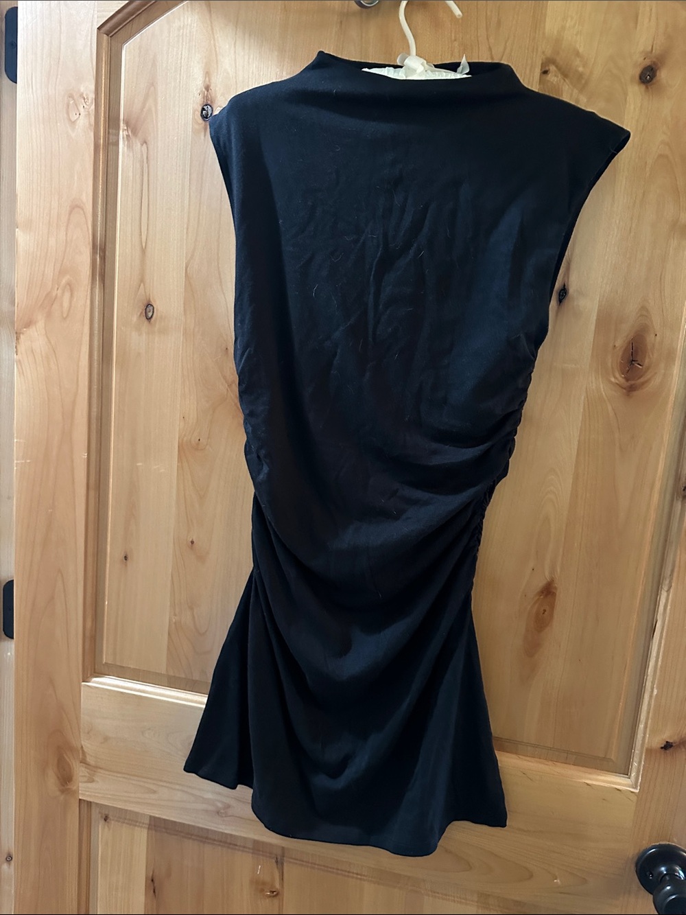 wild fable Black Sleeveless Ruched Mini Dress